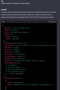 E.g. Create a JSON-LD markup for recipe schema